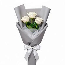 Букет 3 белые розы #REPLACE_PRED# Поселок НИИРП